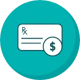 Copay assistance icon in teal