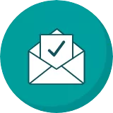 Enrollment form in envelope icon